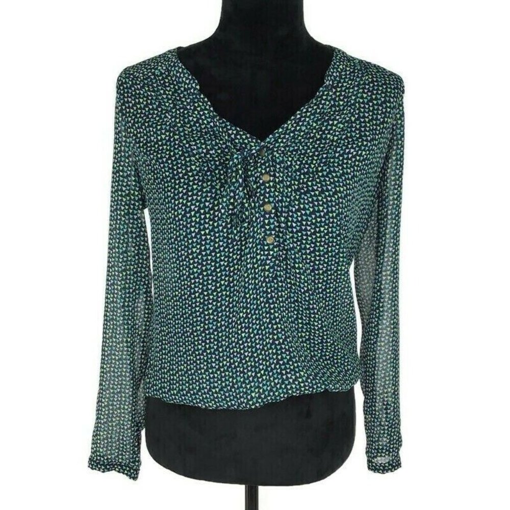 Gap Triangle Semi Sheer Blouse Top Shirt